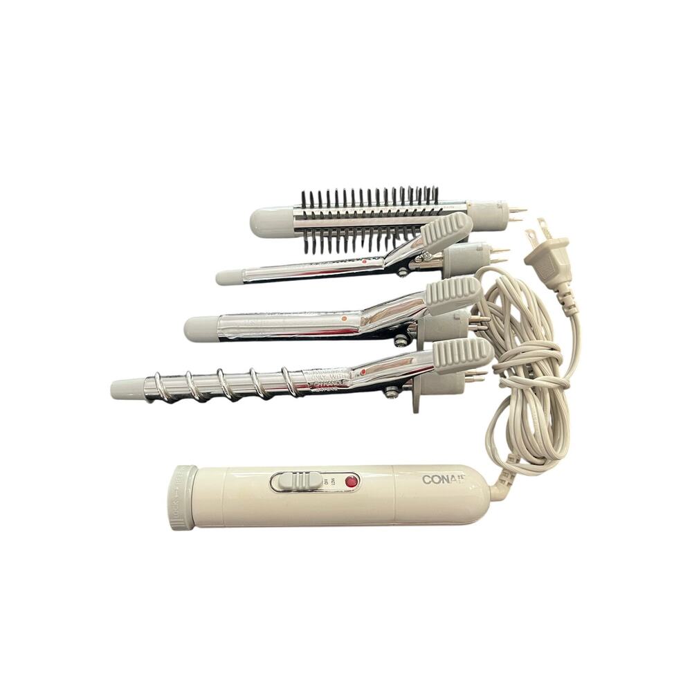 Vintage Conair Create-A-Style Curling Iron Set 4 Attachments